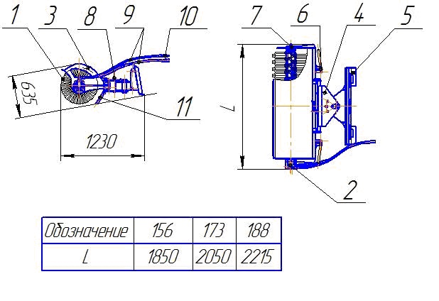 схема дорожной подметальной щетки на мини погрузчик